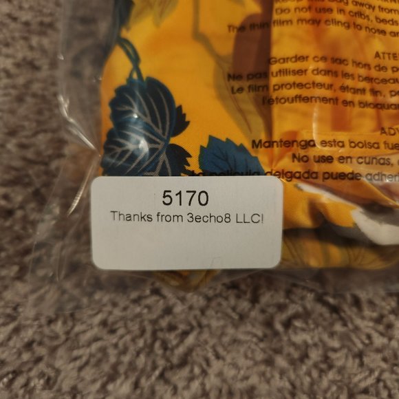 Soft Surroundings Blouse Medium Yellow Gold Floral Wide Sleeve Silky Pullover - Picture 16 of 16